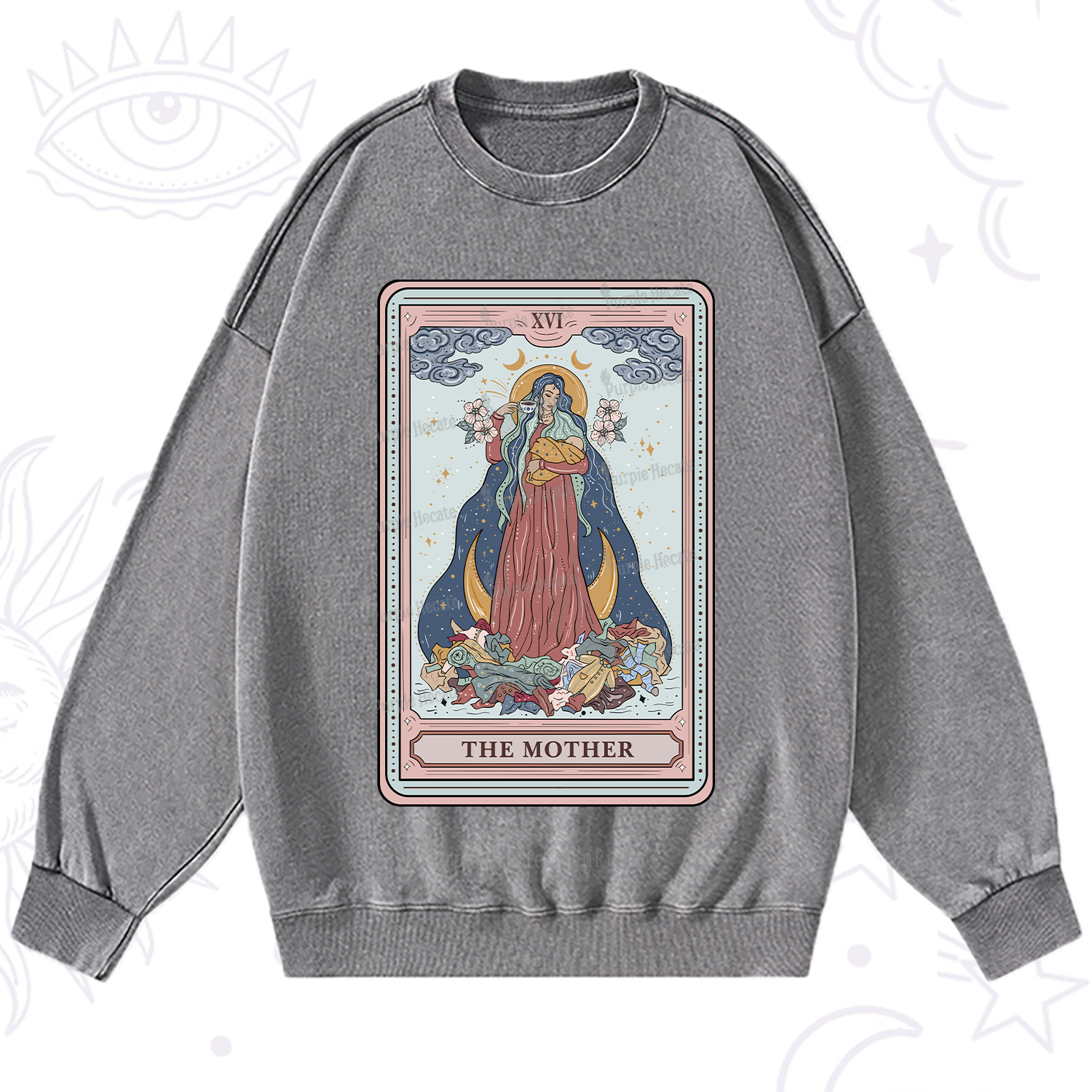 Purplehecate The Mother Tarot Washed Sweatshirt