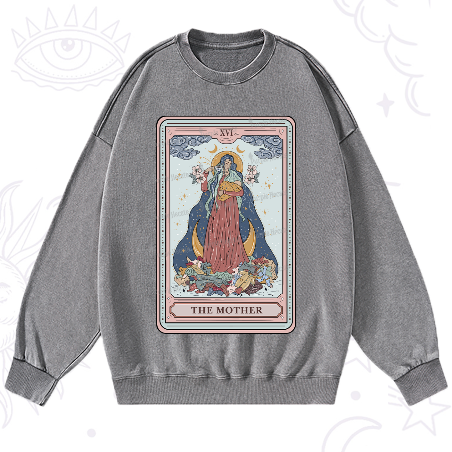 Purplehecate The Mother Tarot Washed Sweatshirt