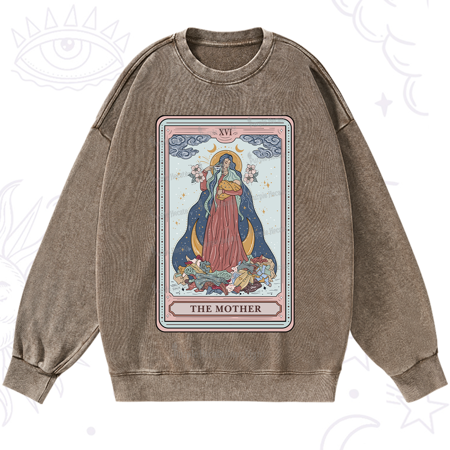 Purplehecate The Mother Tarot Washed Sweatshirt