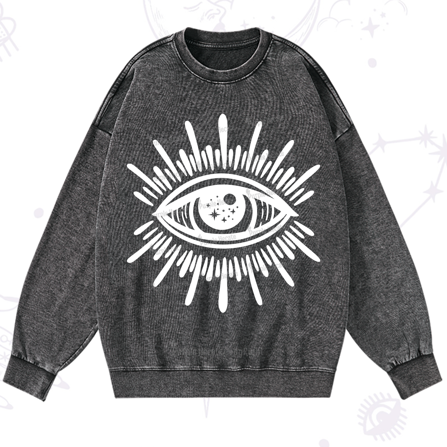 Purplehecate Evil Eye Washed Sweatshirt