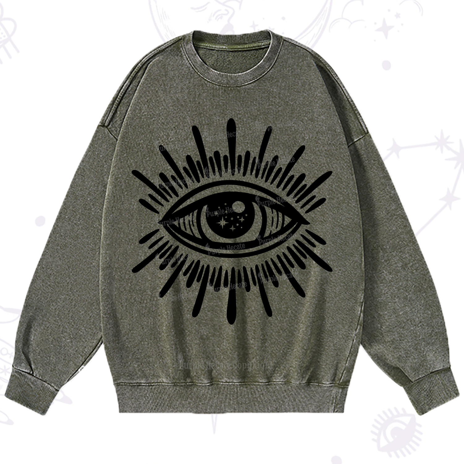Purplehecate Evil Eye Washed Sweatshirt