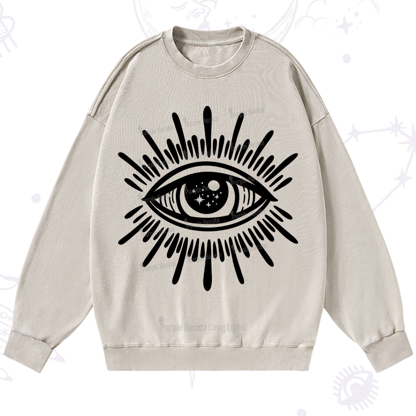 Purplehecate Evil Eye Washed Sweatshirt