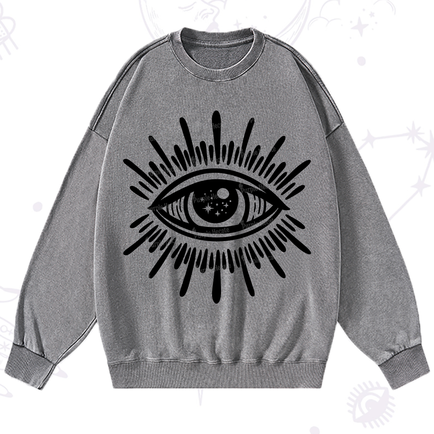 Purplehecate Evil Eye Washed Sweatshirt