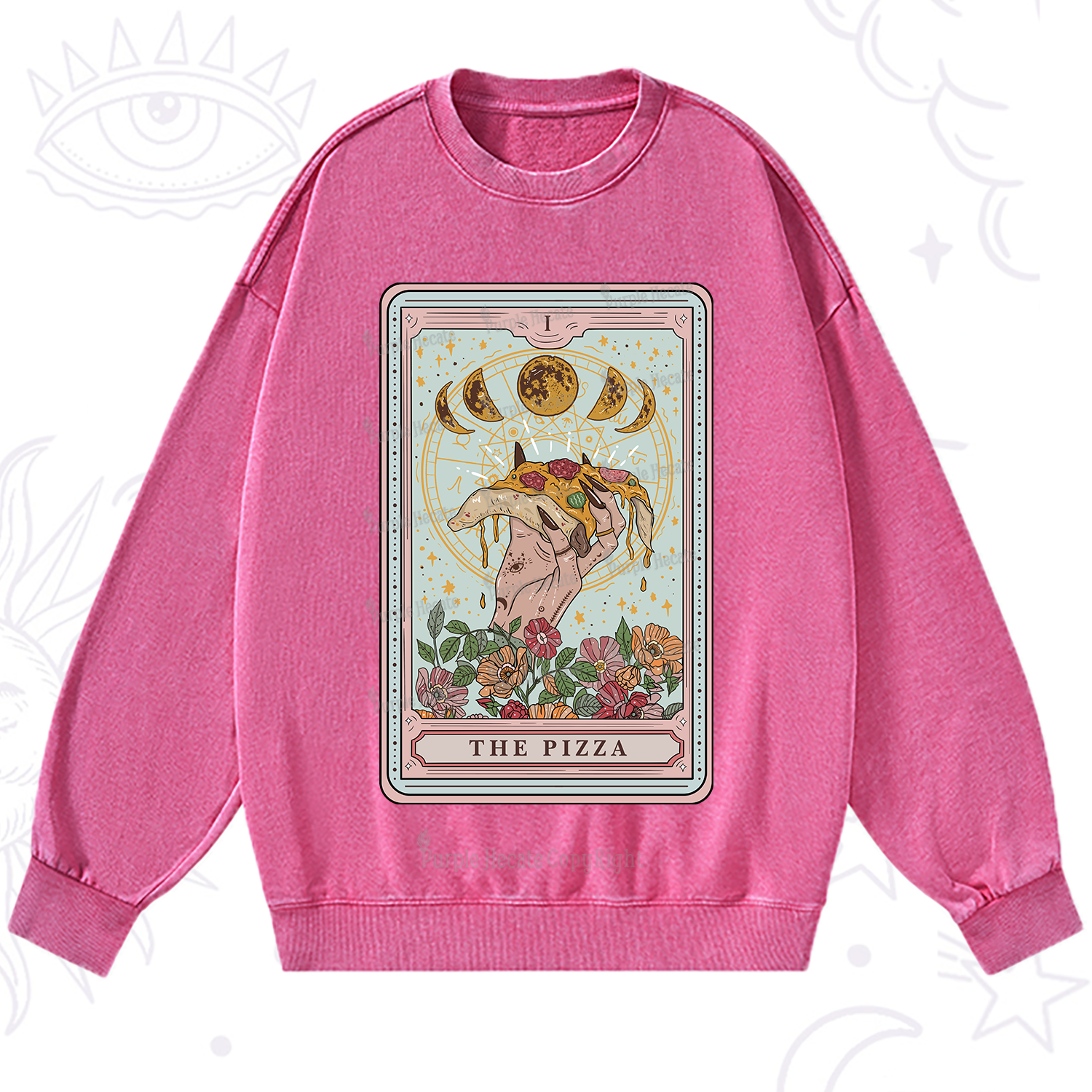 Purplehecate The Pizza Tarot Washed Sweatshirt
