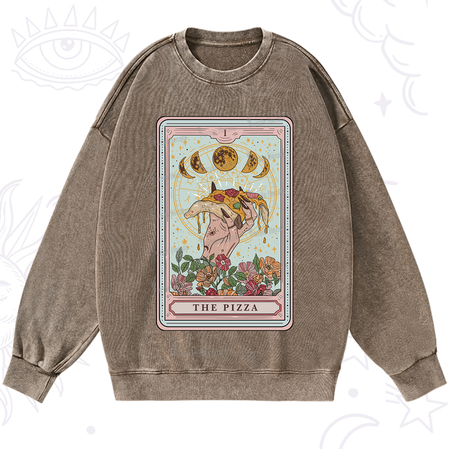 Purplehecate The Pizza Tarot Washed Sweatshirt