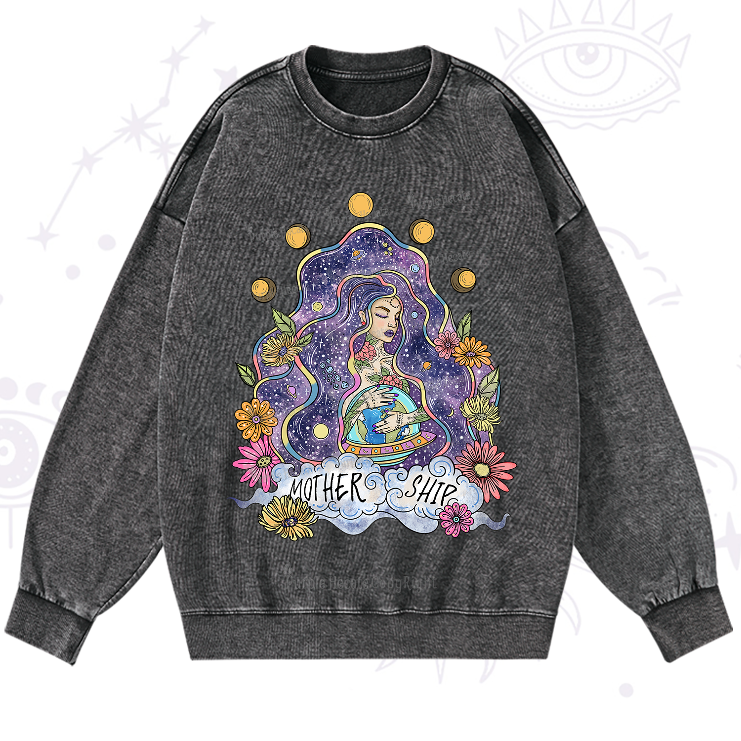Purplehecate Mother Ship Washed Sweatshirt