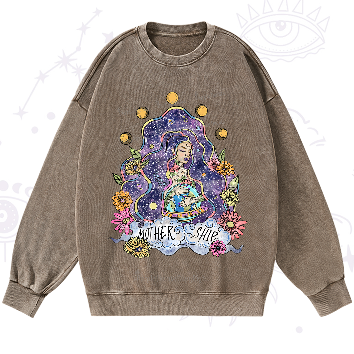 Purplehecate Mother Ship Washed Sweatshirt