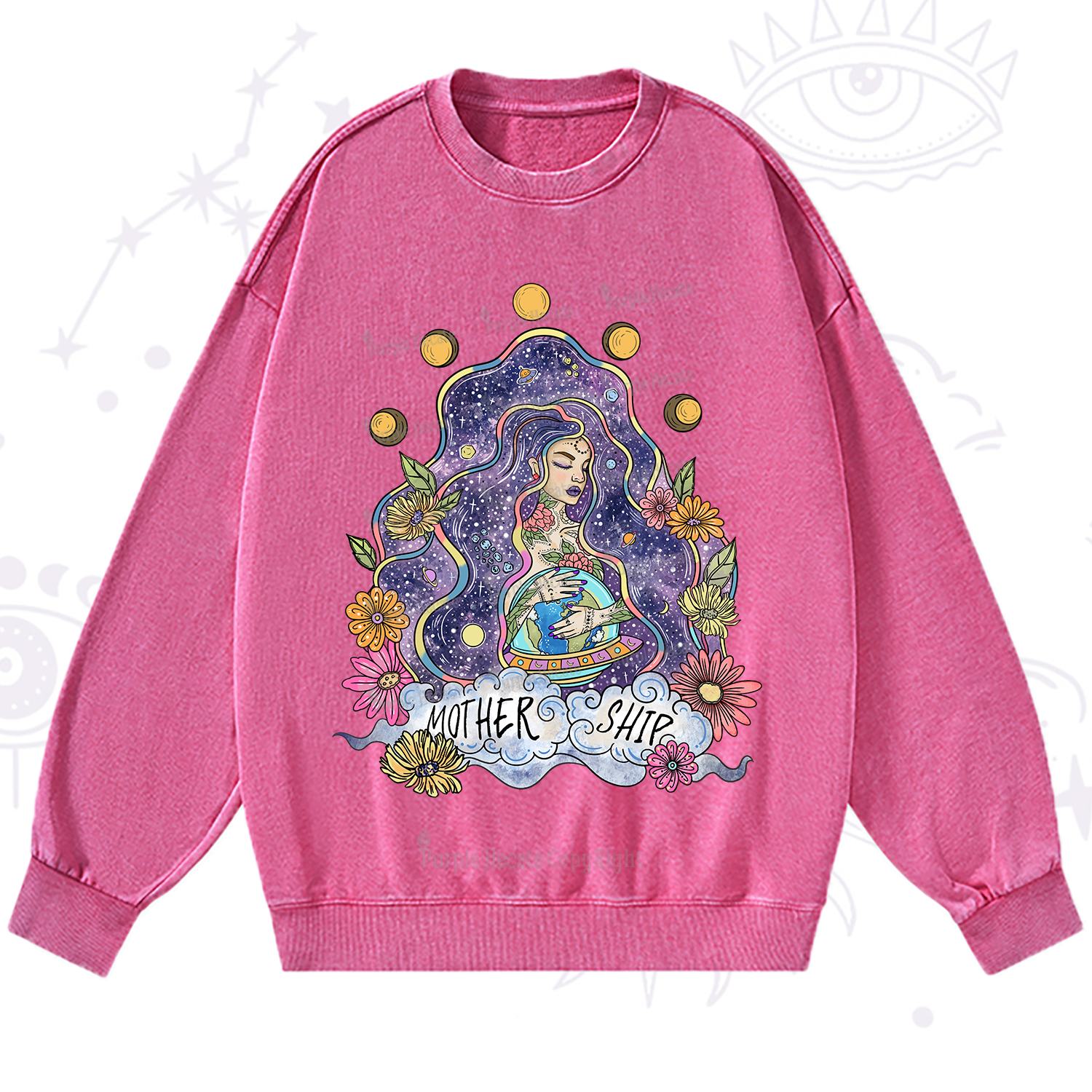Purplehecate Mother Ship Washed Sweatshirt