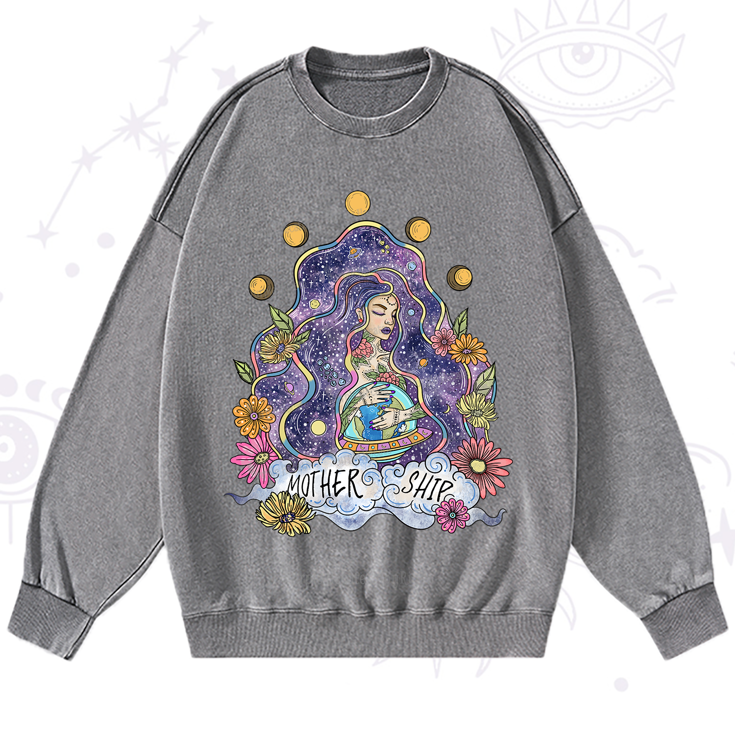 Purplehecate Mother Ship Washed Sweatshirt