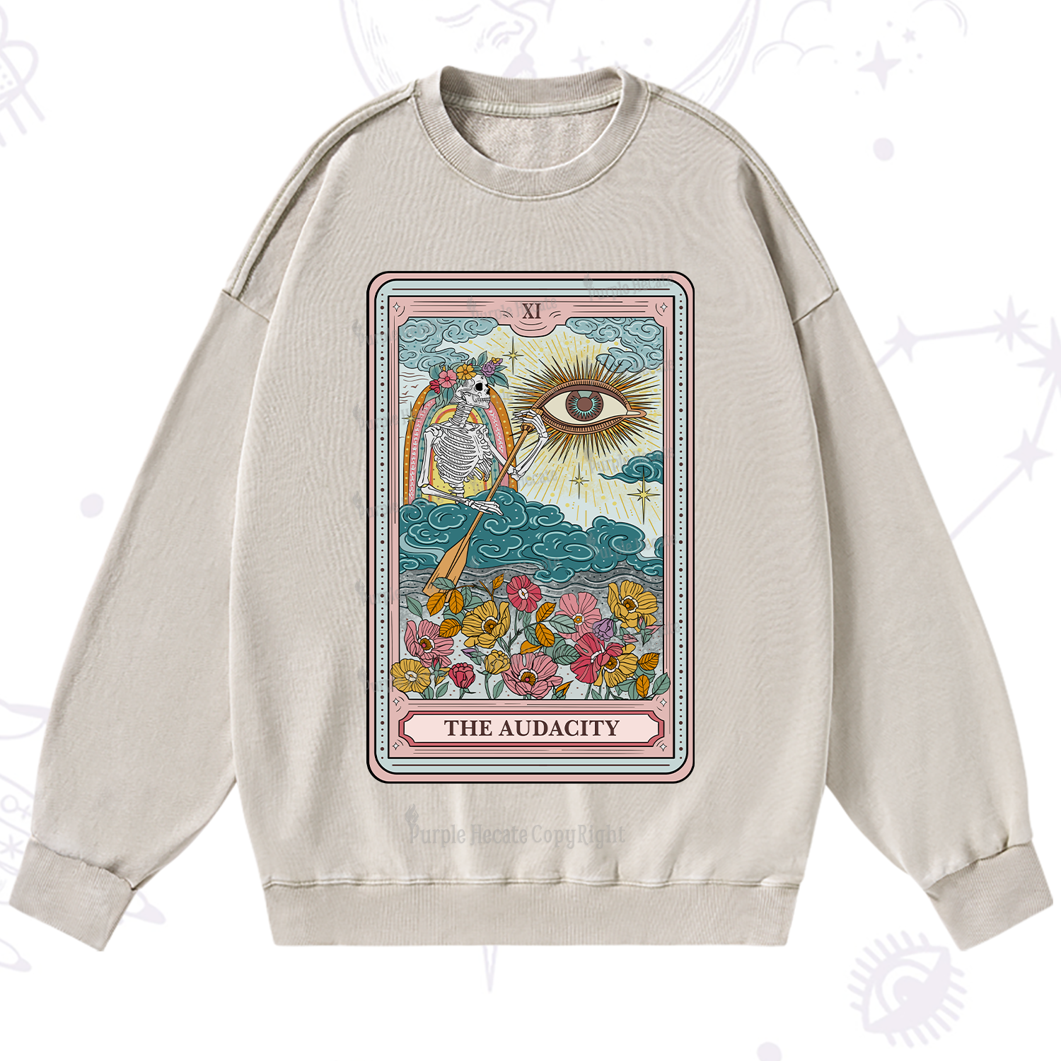 Purplehecate The Audacity Tarot Washed Sweatshirt