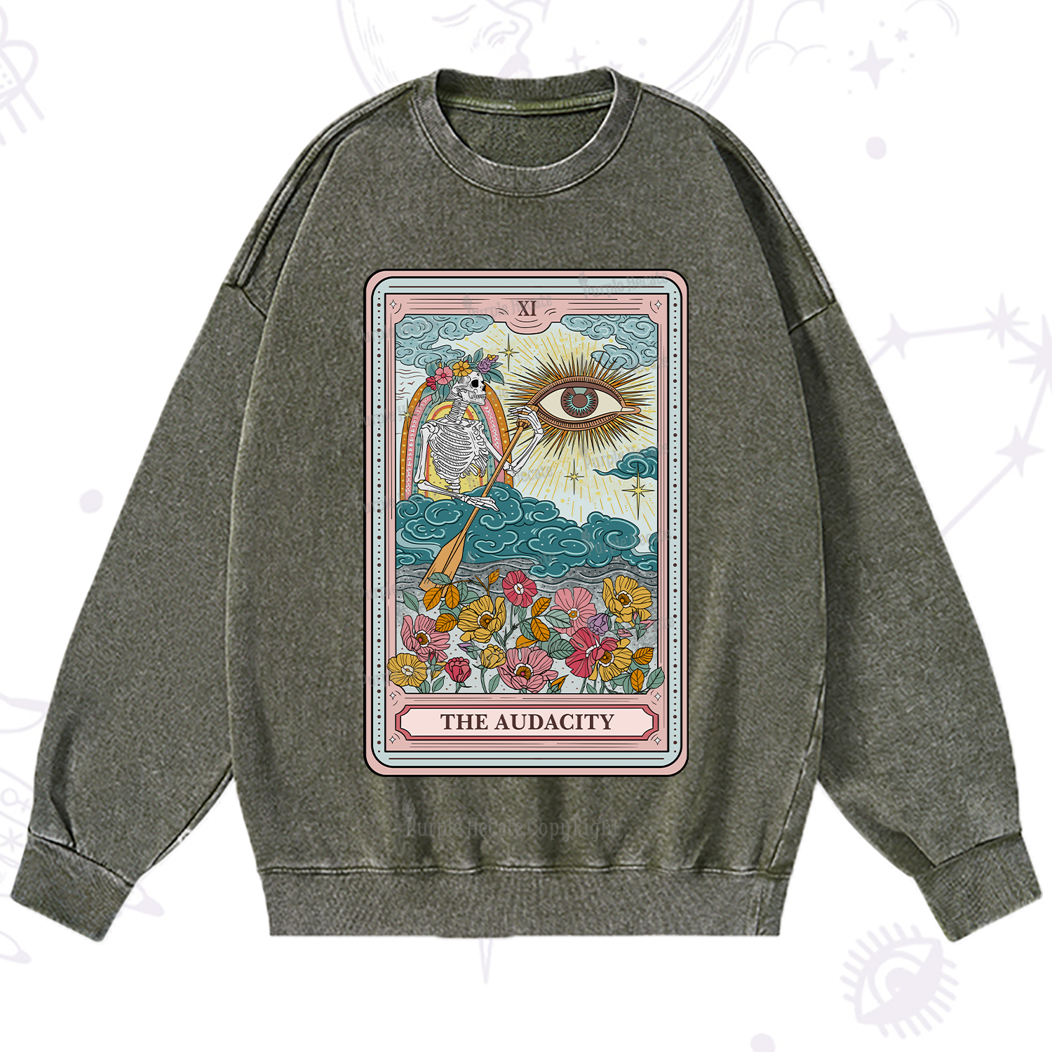 Purplehecate The Audacity Tarot Washed Sweatshirt