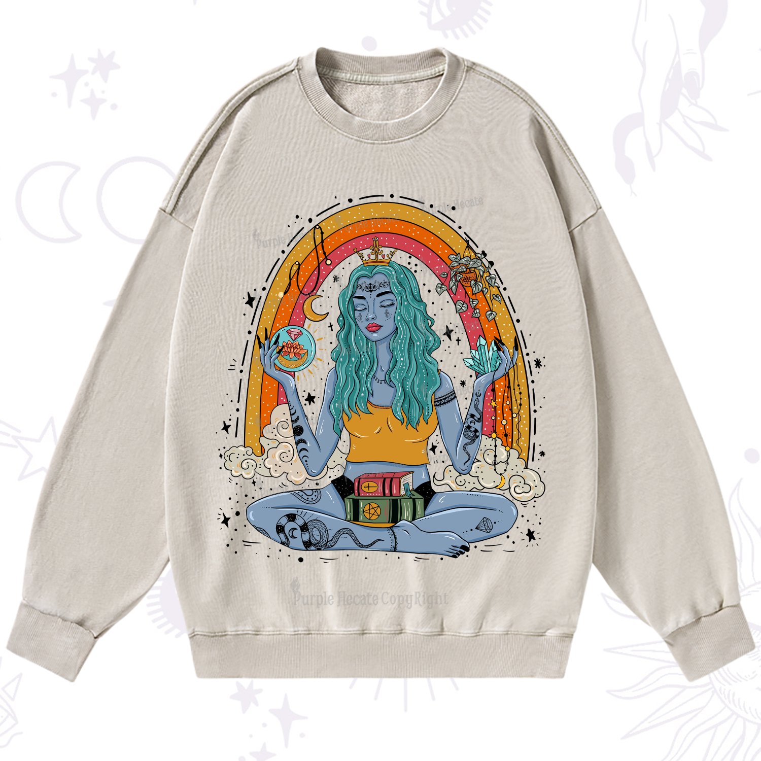 Purplehecate I'm The Queen Of All My Dreams Washed Sweatshirt