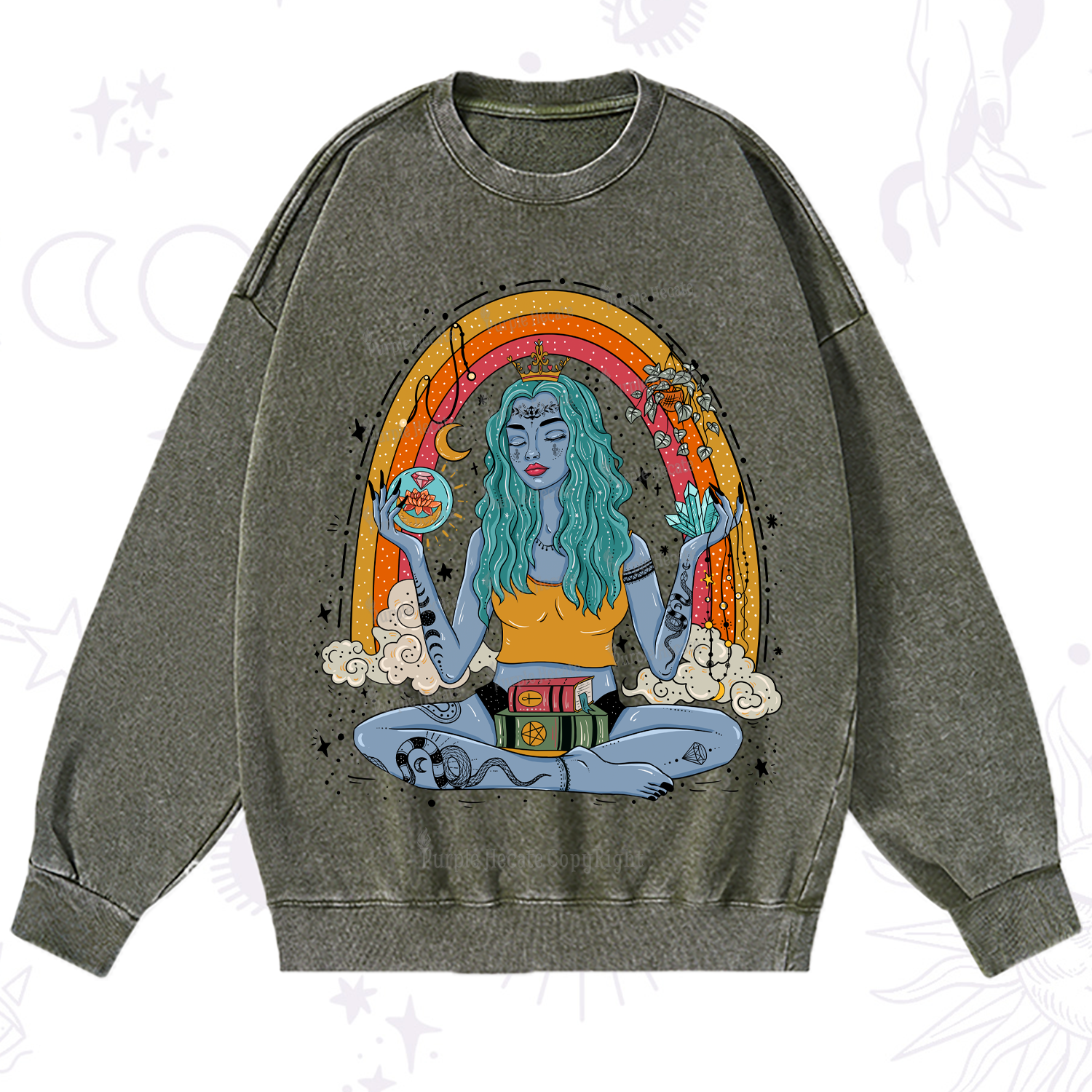Purplehecate I'm The Queen Of All My Dreams Washed Sweatshirt