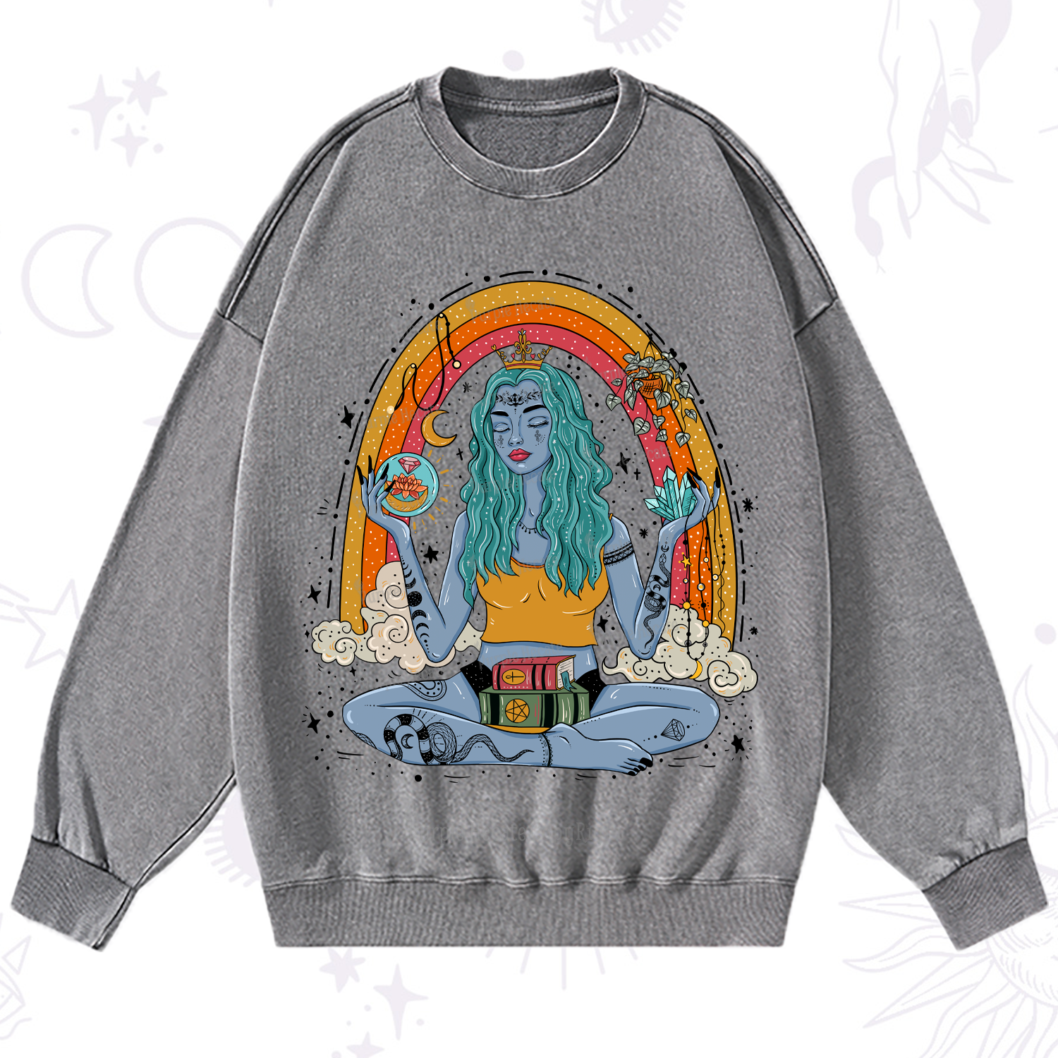 Purplehecate I'm The Queen Of All My Dreams Washed Sweatshirt