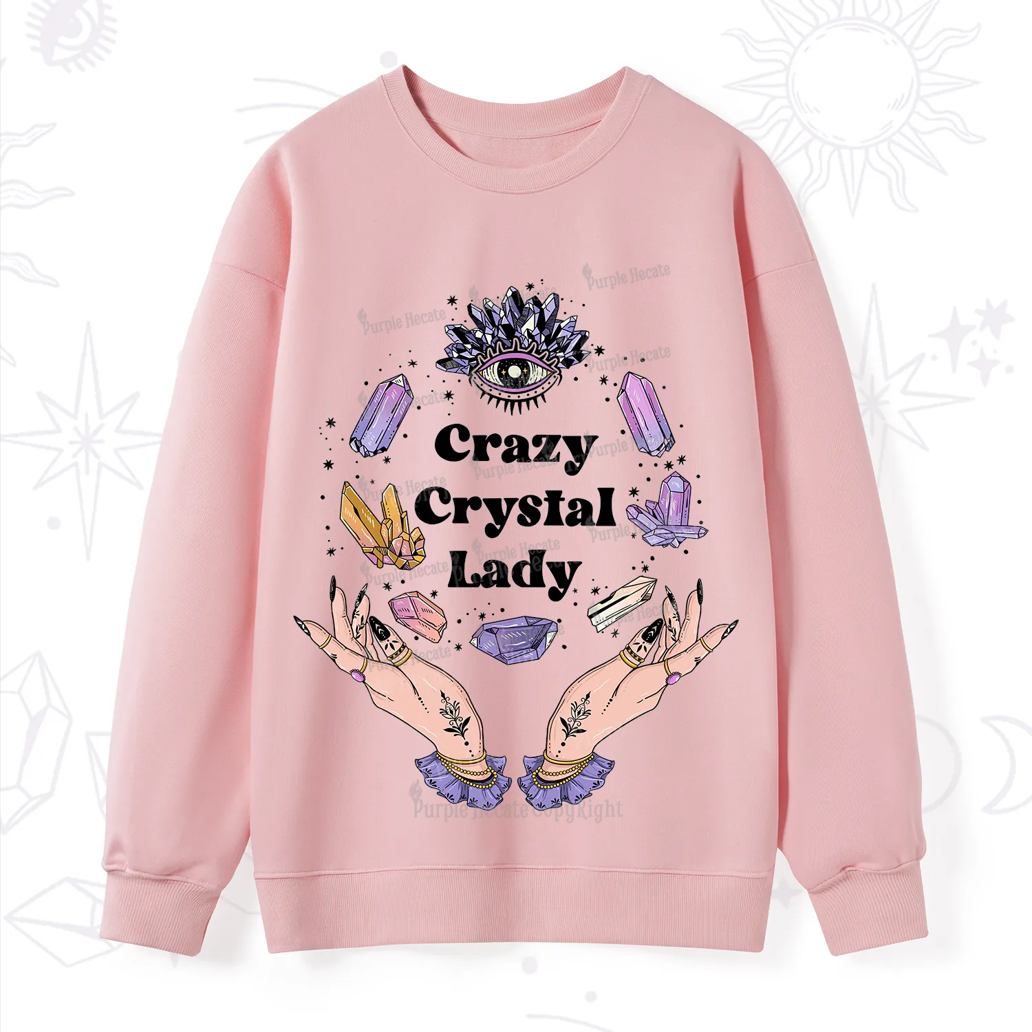 Purplehecate Crazy Crystal Lady Sweatshirt