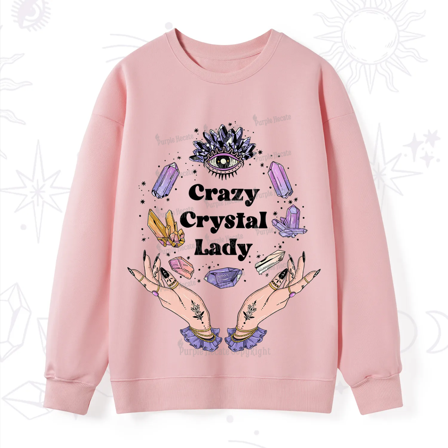 Purplehecate Crazy Crystal Lady Sweatshirt