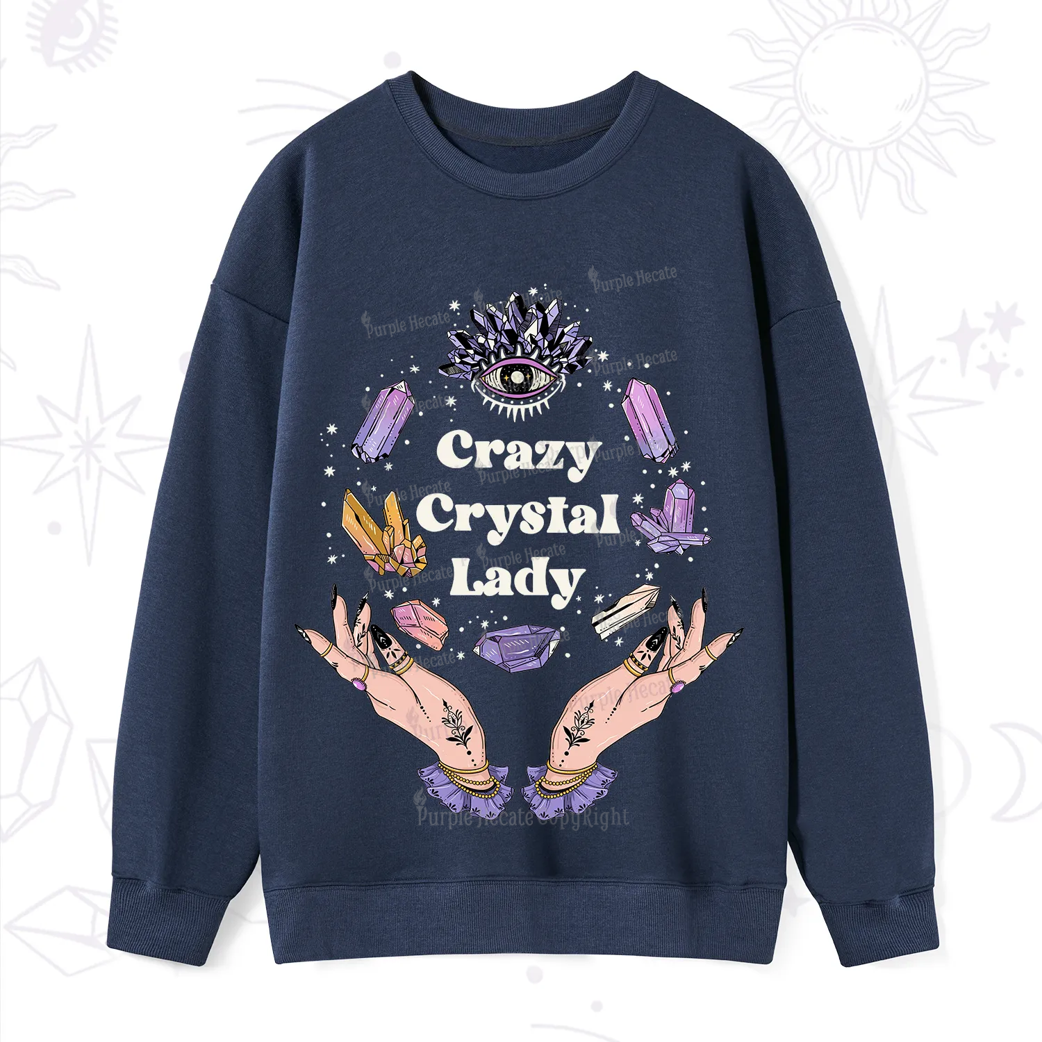 Purplehecate Crazy Crystal Lady Sweatshirt