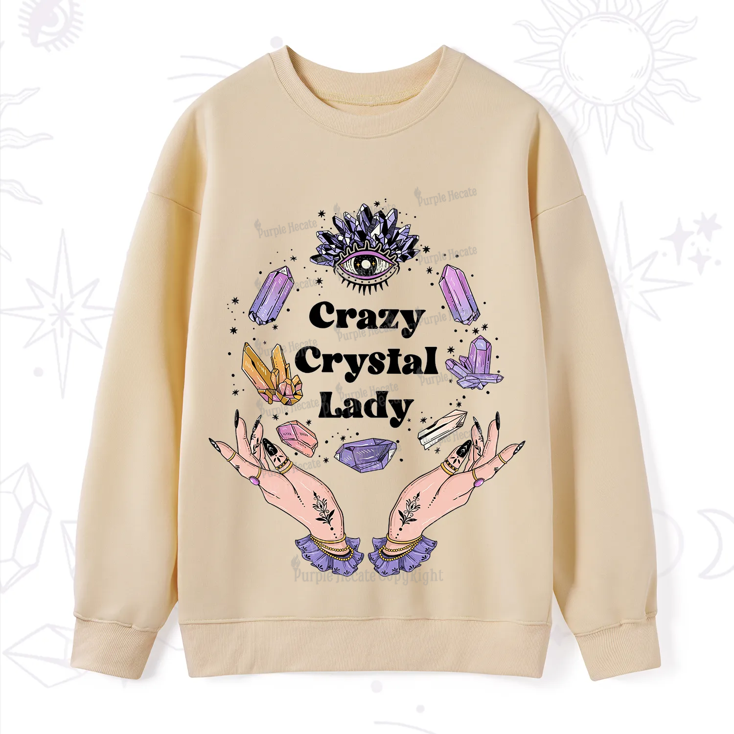 Purplehecate Crazy Crystal Lady Sweatshirt