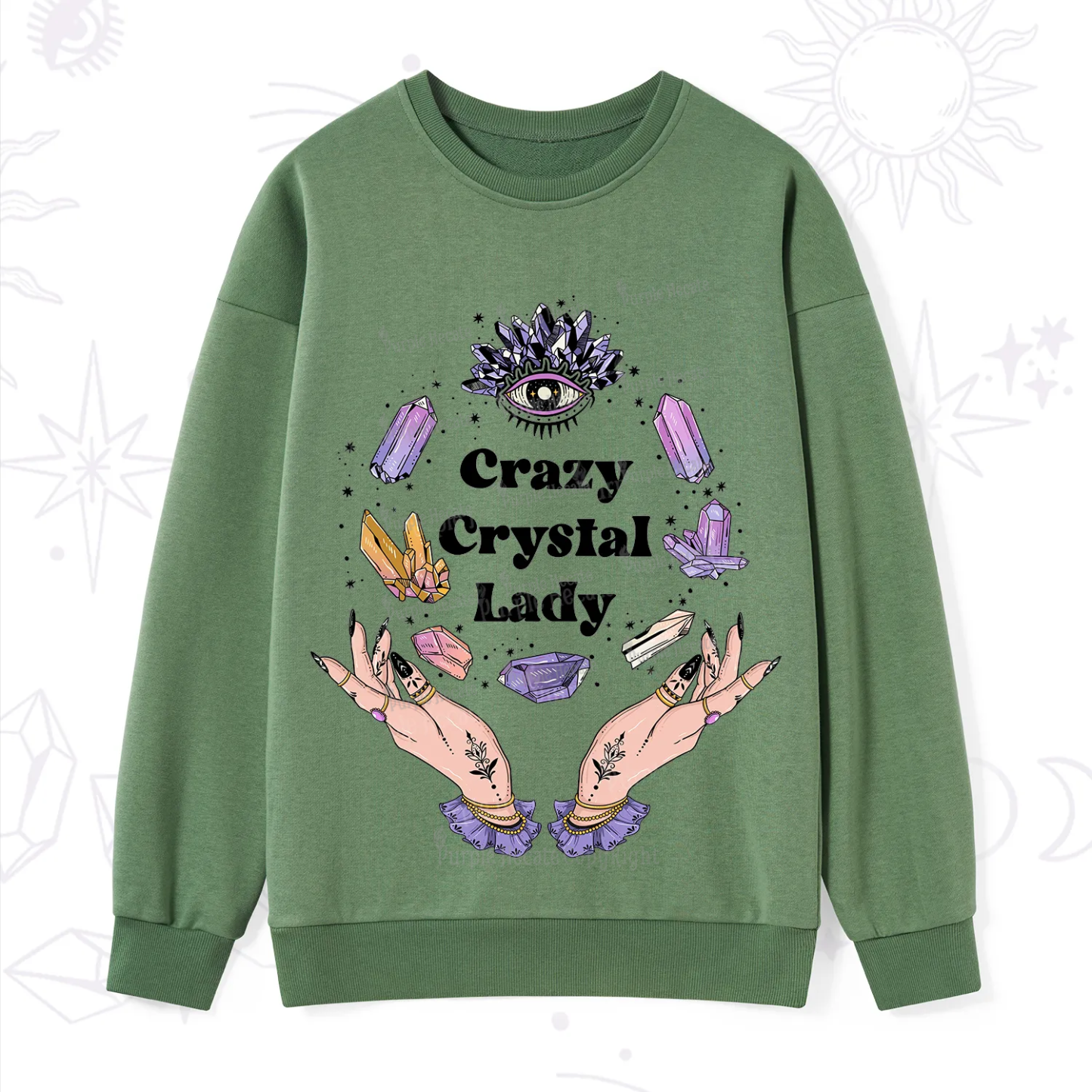 Purplehecate Crazy Crystal Lady Sweatshirt
