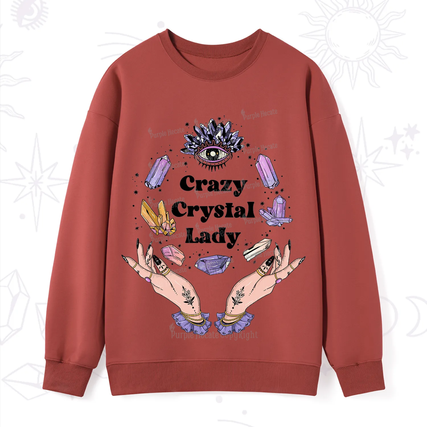Purplehecate Crazy Crystal Lady Sweatshirt