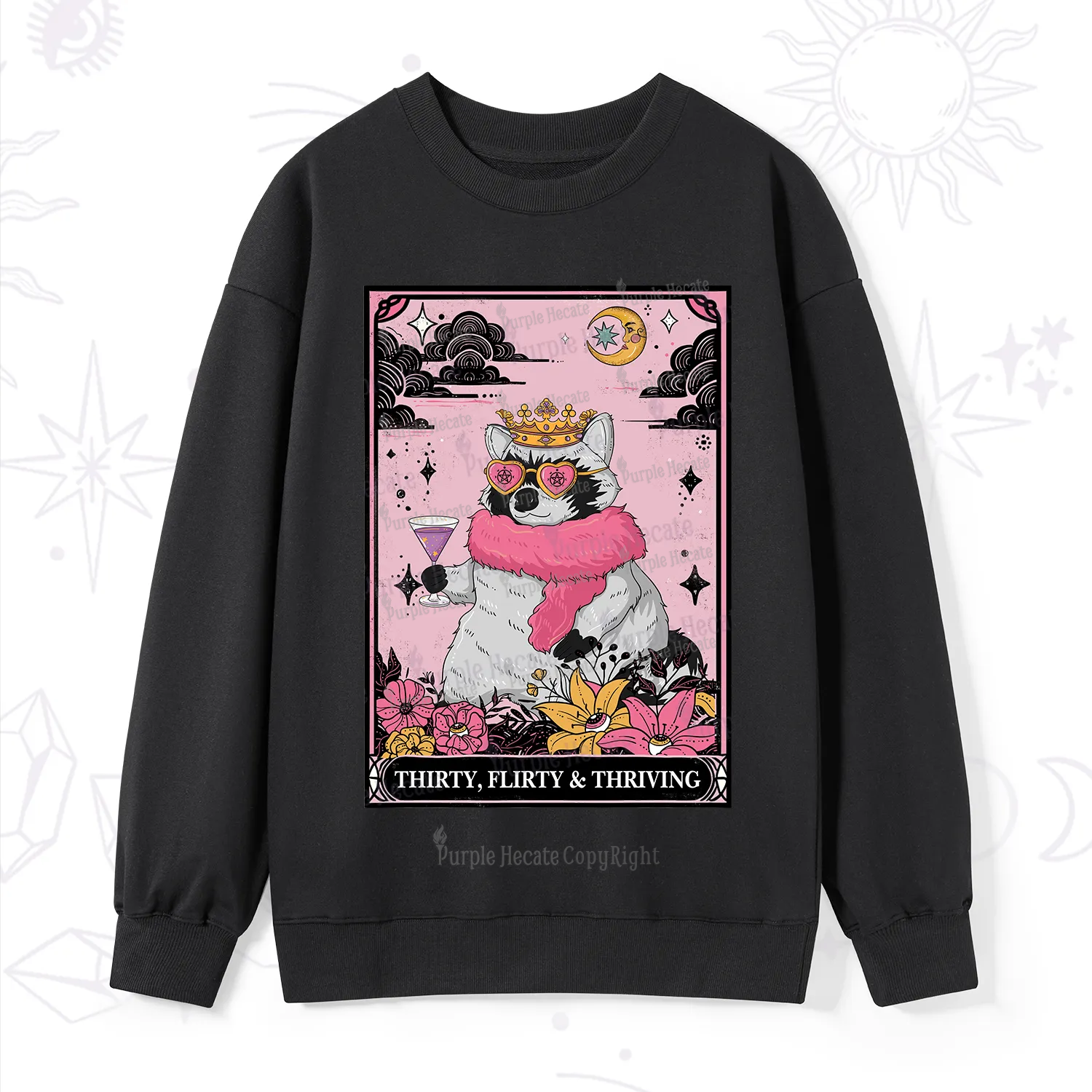 Purplehecate The Thirty Flirty Thriving Oracle Card Sweatshirt
