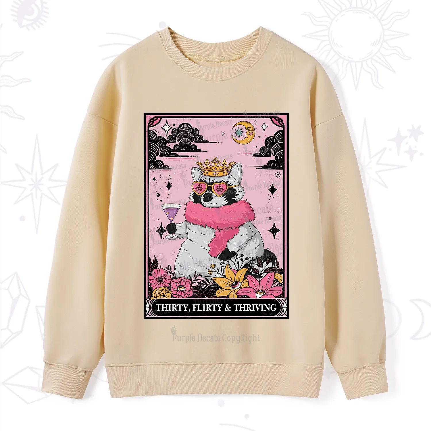 Purplehecate The Thirty Flirty Thriving Oracle Card Sweatshirt