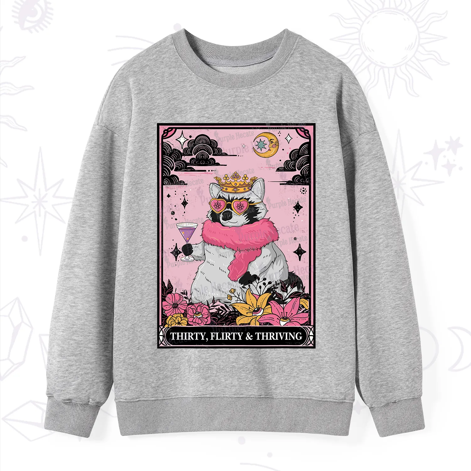 Purplehecate The Thirty Flirty Thriving Oracle Card Sweatshirt