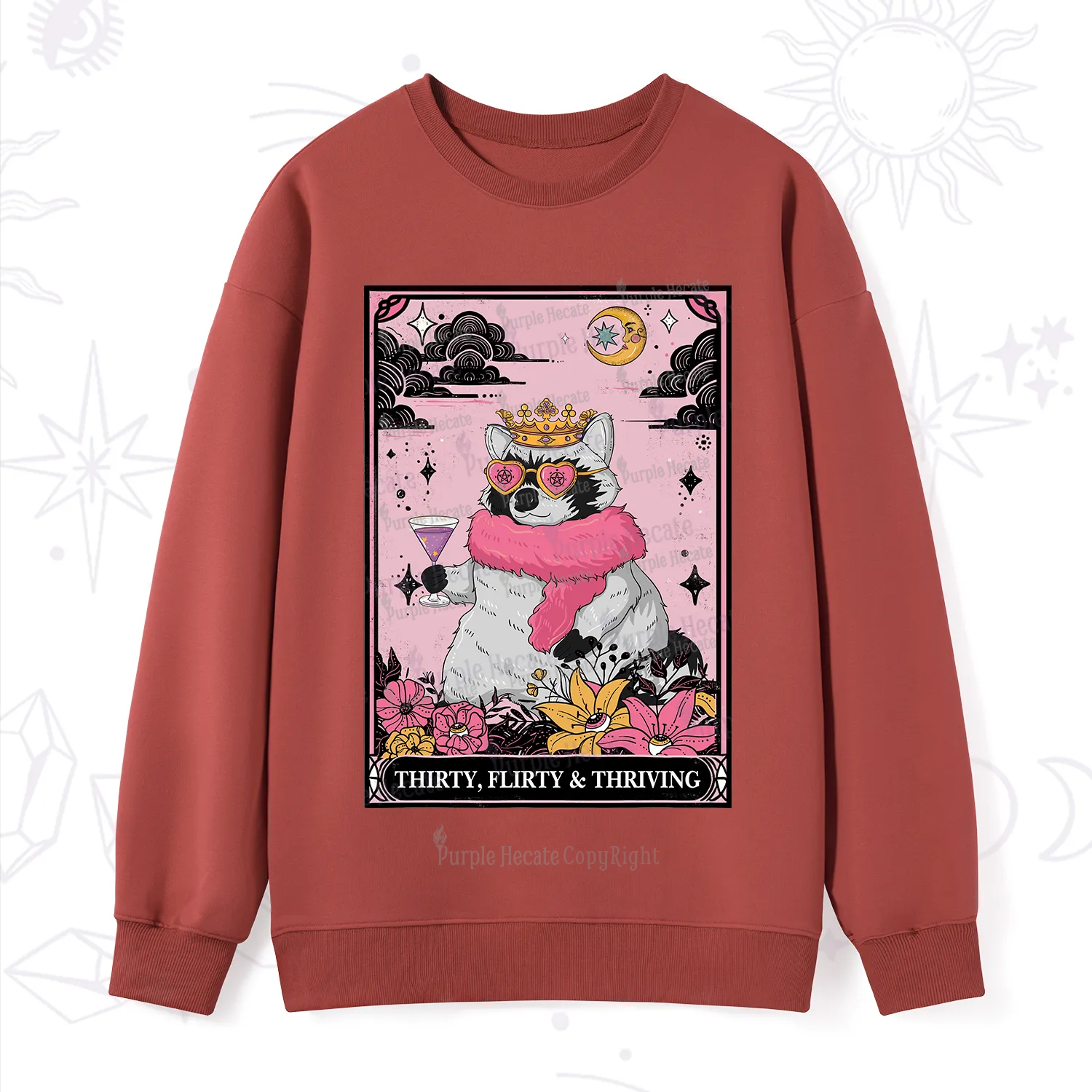 Purplehecate The Thirty Flirty Thriving Oracle Card Sweatshirt