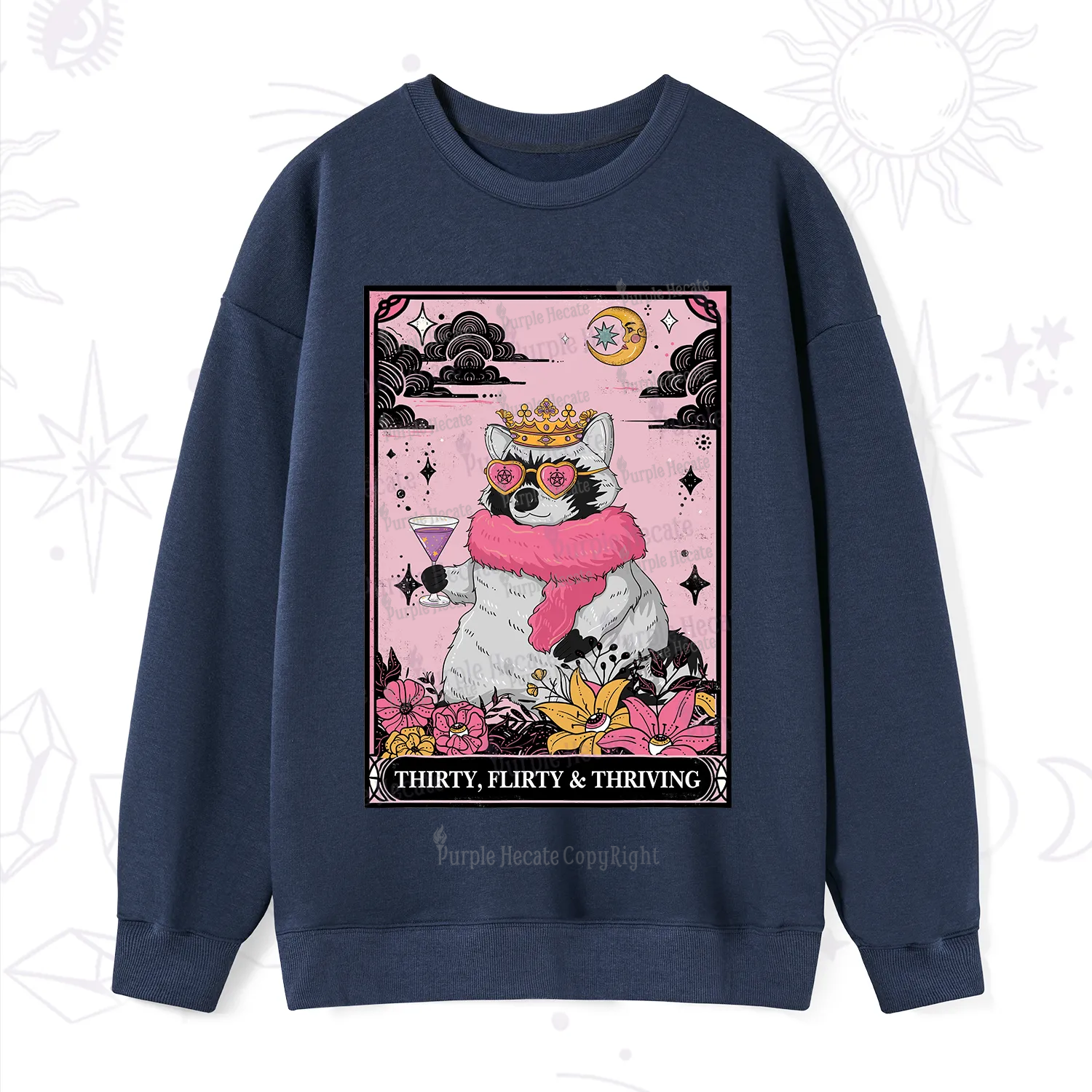 Purplehecate The Thirty Flirty Thriving Oracle Card Sweatshirt