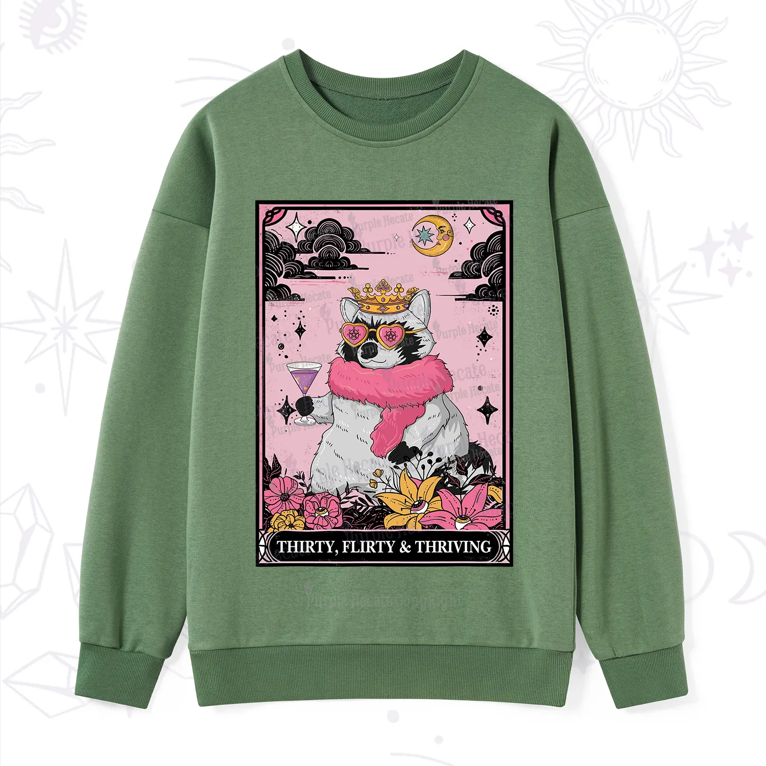 Purplehecate The Thirty Flirty Thriving Oracle Card Sweatshirt