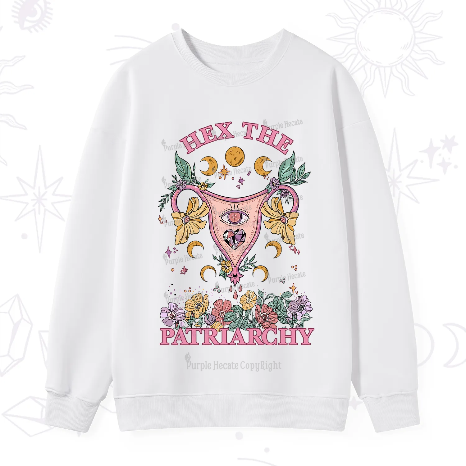 Purplehecate Hex the Patriarchy Feminist Power Sweatshirt