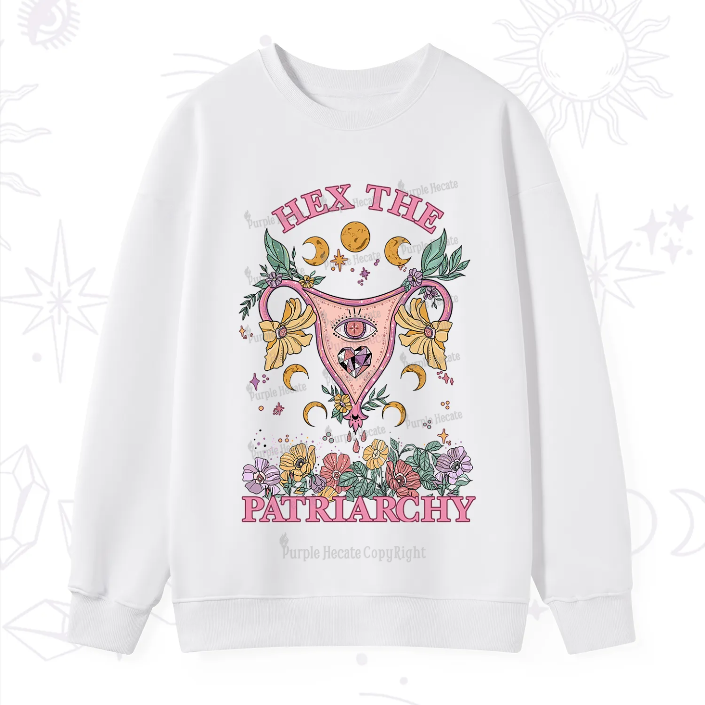 Purplehecate Hex the Patriarchy Feminist Power Sweatshirt