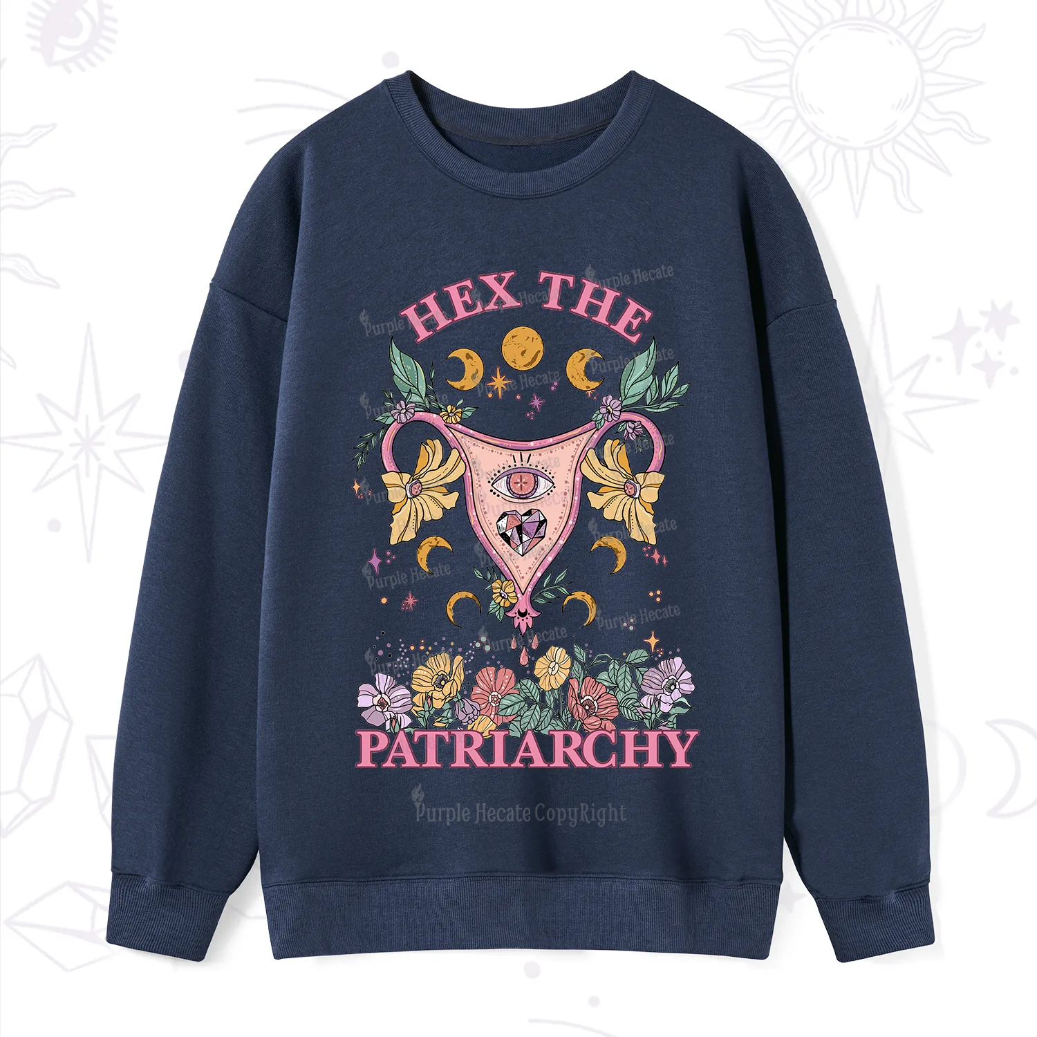 Purplehecate Hex the Patriarchy Feminist Power Sweatshirt