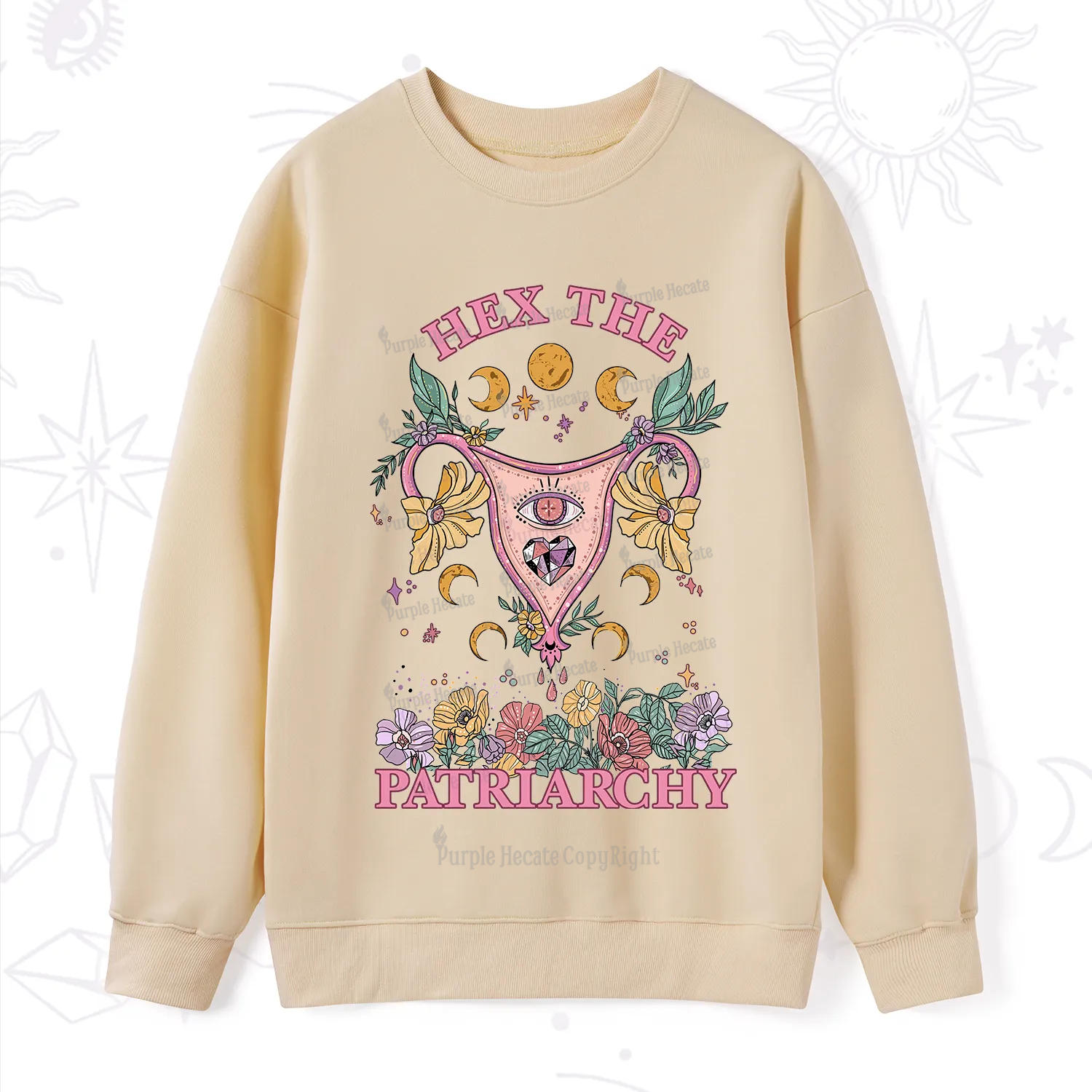 Purplehecate Hex the Patriarchy Feminist Power Sweatshirt