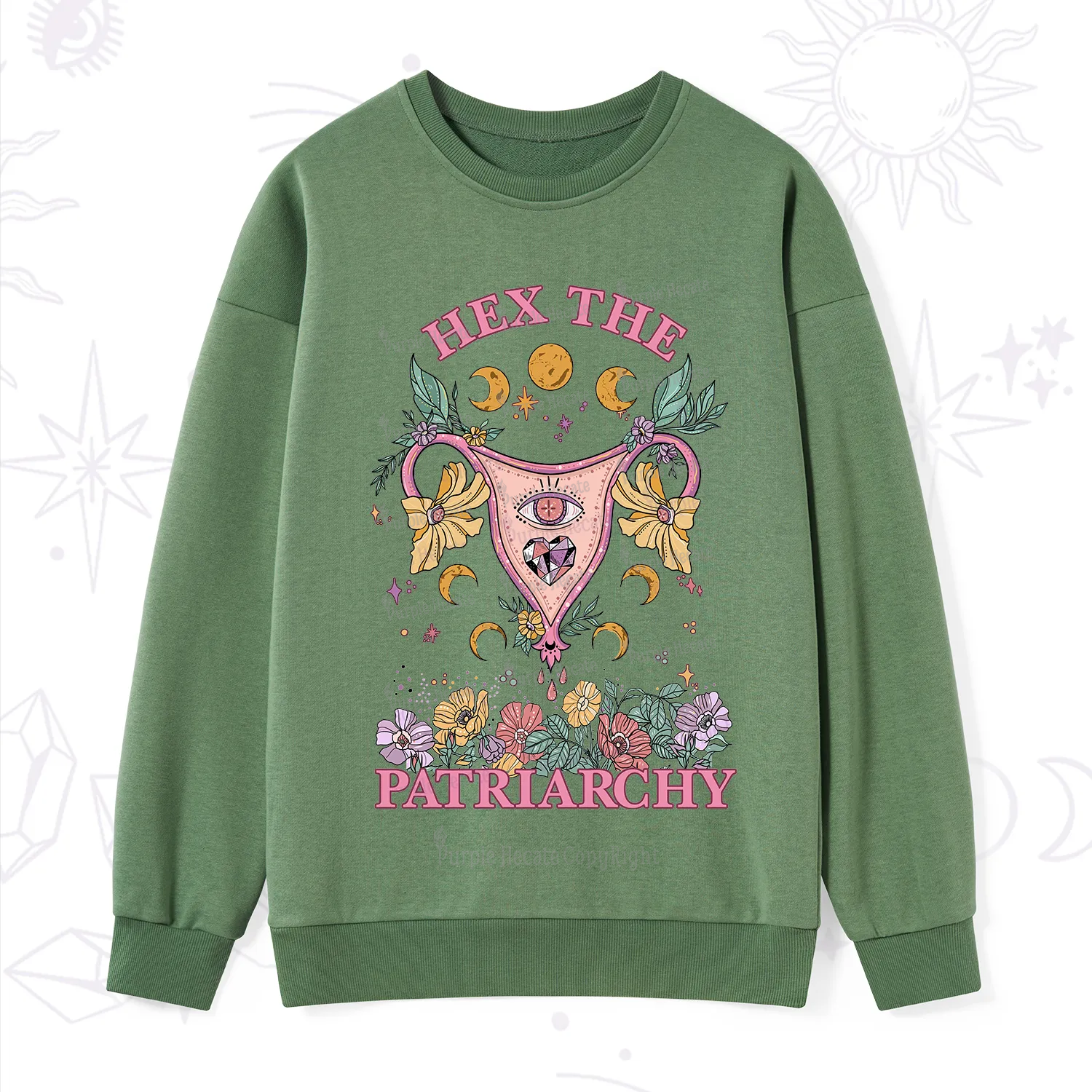 Purplehecate Hex the Patriarchy Feminist Power Sweatshirt