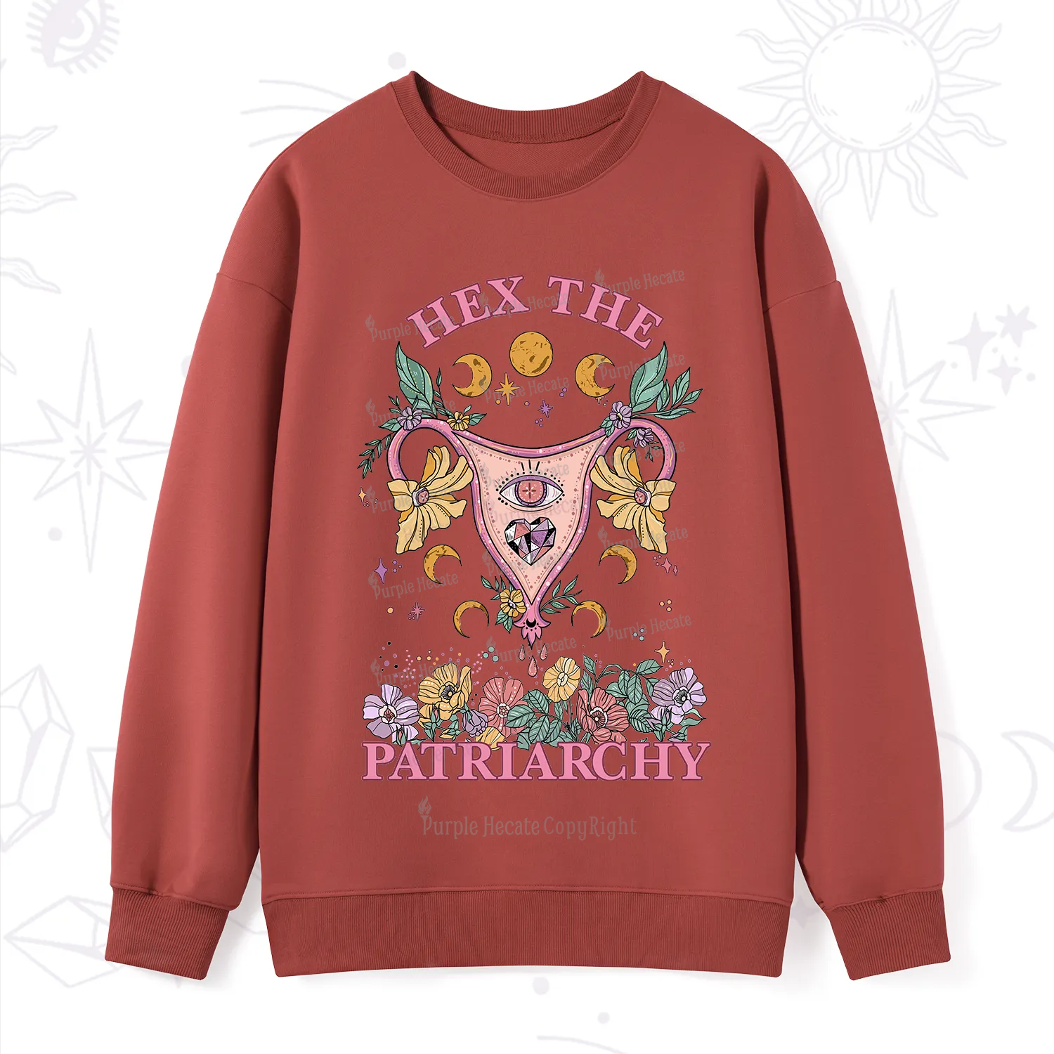 Purplehecate Hex the Patriarchy Feminist Power Sweatshirt