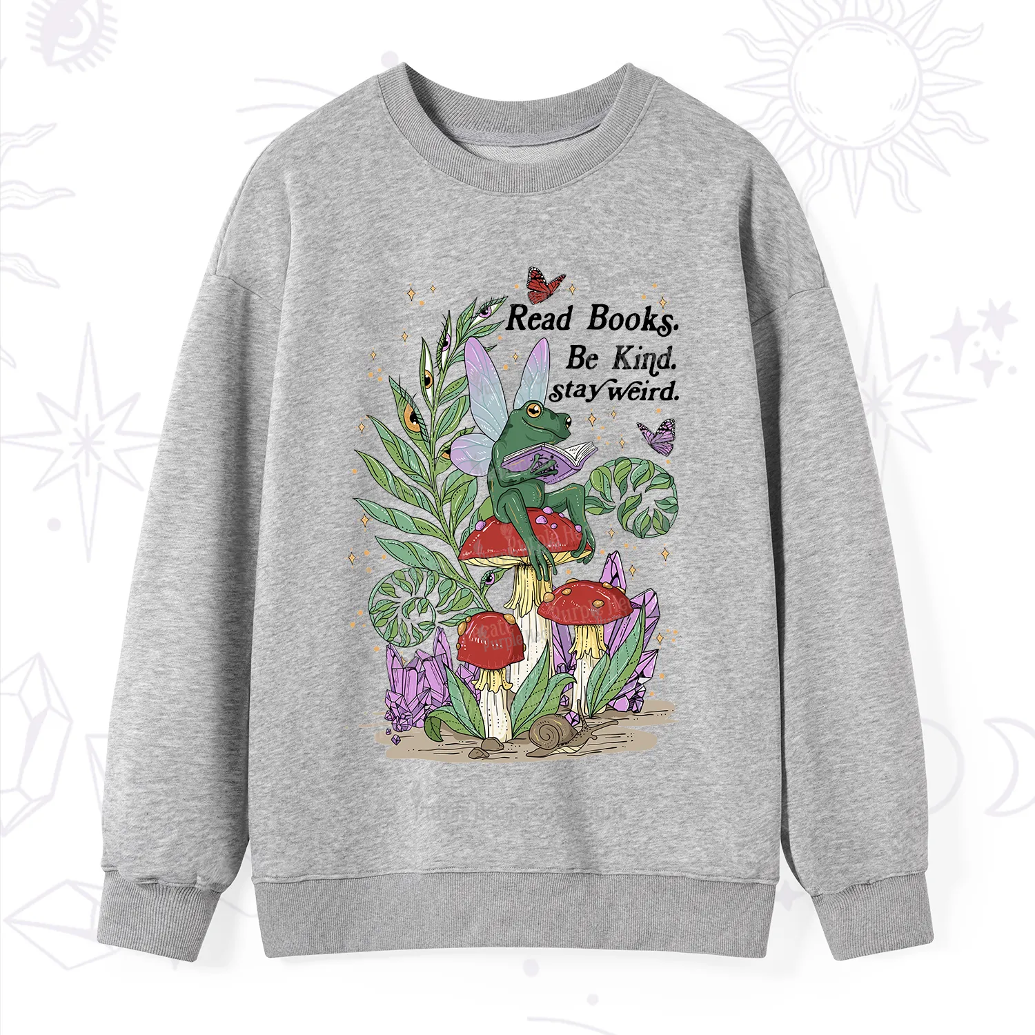 Purplehecate Read Books Be Kind Stay Weird Sweatshirt