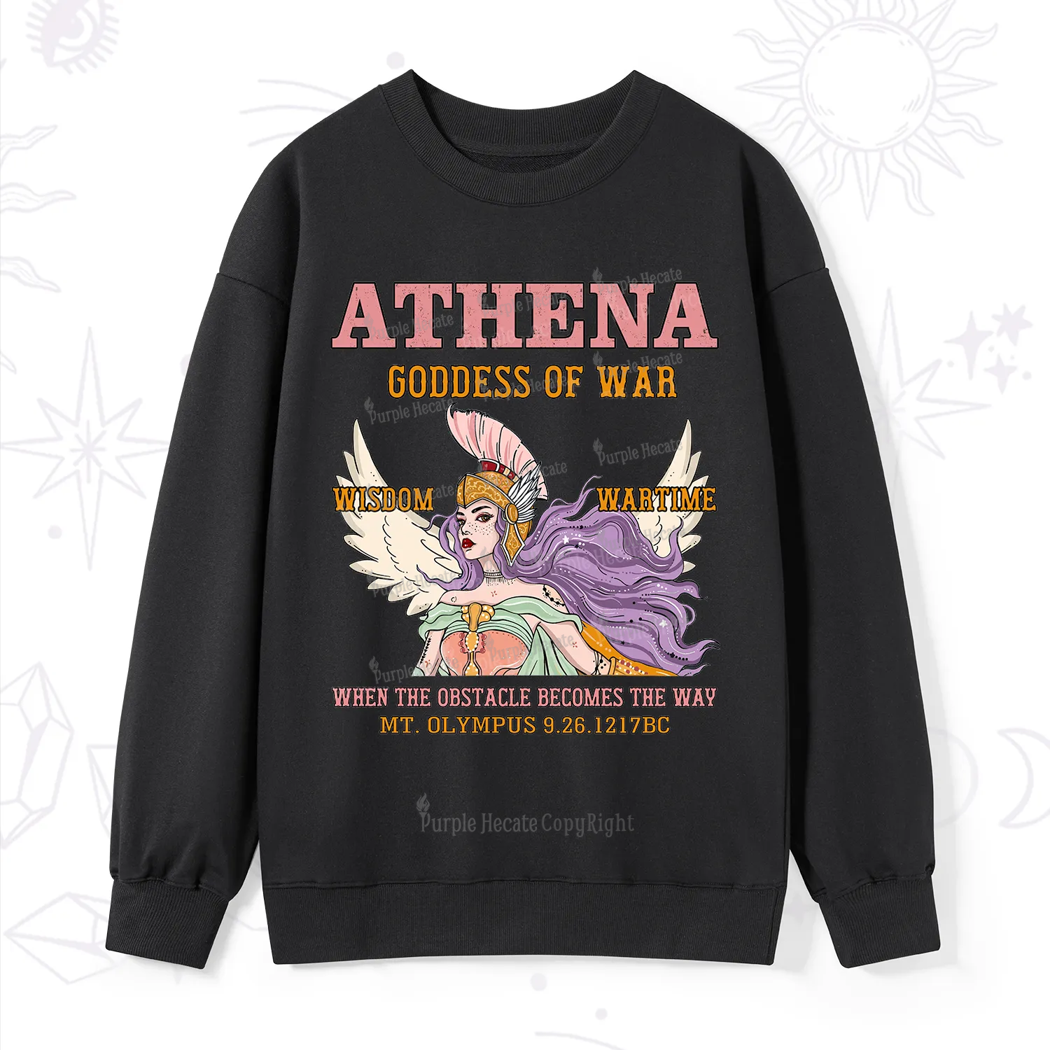 Purplehecate Wise War Goddess Athena Sweatshirt