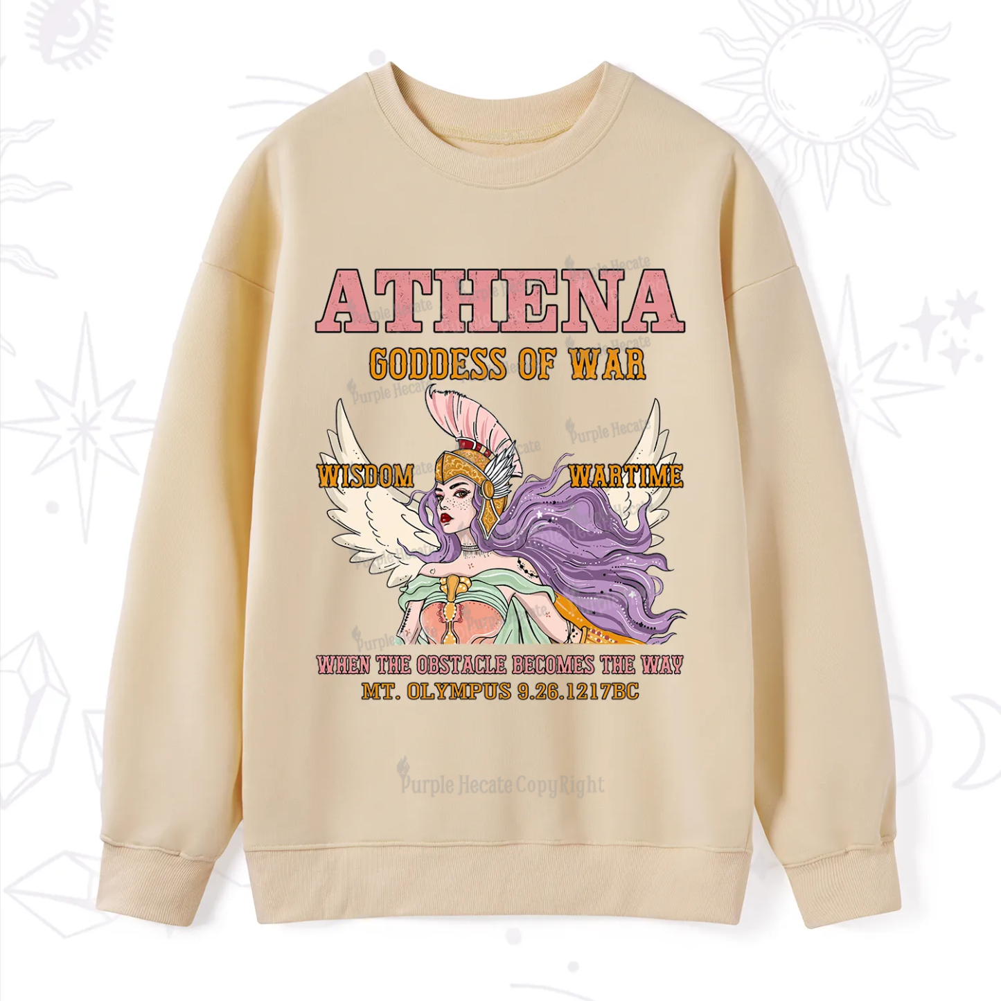 Purplehecate Wise War Goddess Athena Sweatshirt