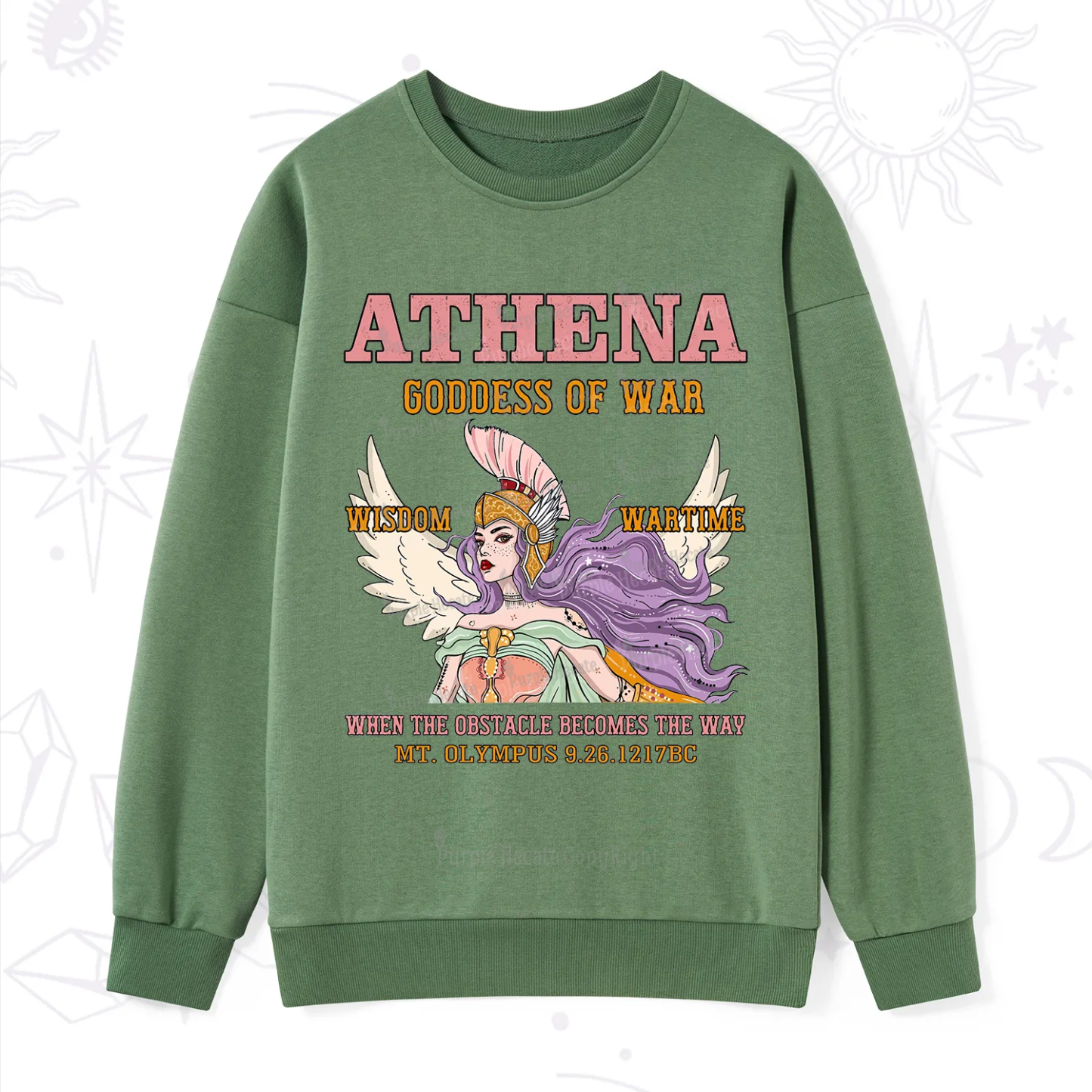 Purplehecate Wise War Goddess Athena Sweatshirt
