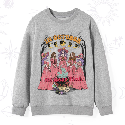 Purplehecate In October We Wear Pink Halloween Sweatshirt