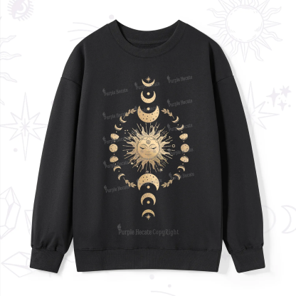 Purplehecate Celestial Sun & Moon Phases Sweatshirt