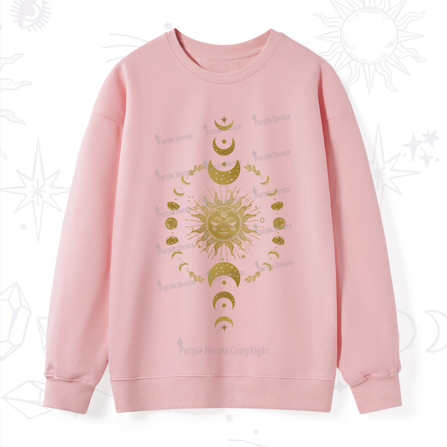 Purplehecate Celestial Sun & Moon Phases Sweatshirt