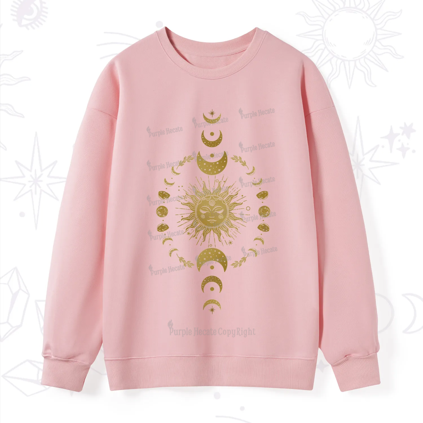 Purplehecate Celestial Sun & Moon Phases Sweatshirt