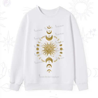 Purplehecate Celestial Sun & Moon Phases Sweatshirt