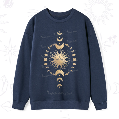 Purplehecate Celestial Sun & Moon Phases Sweatshirt