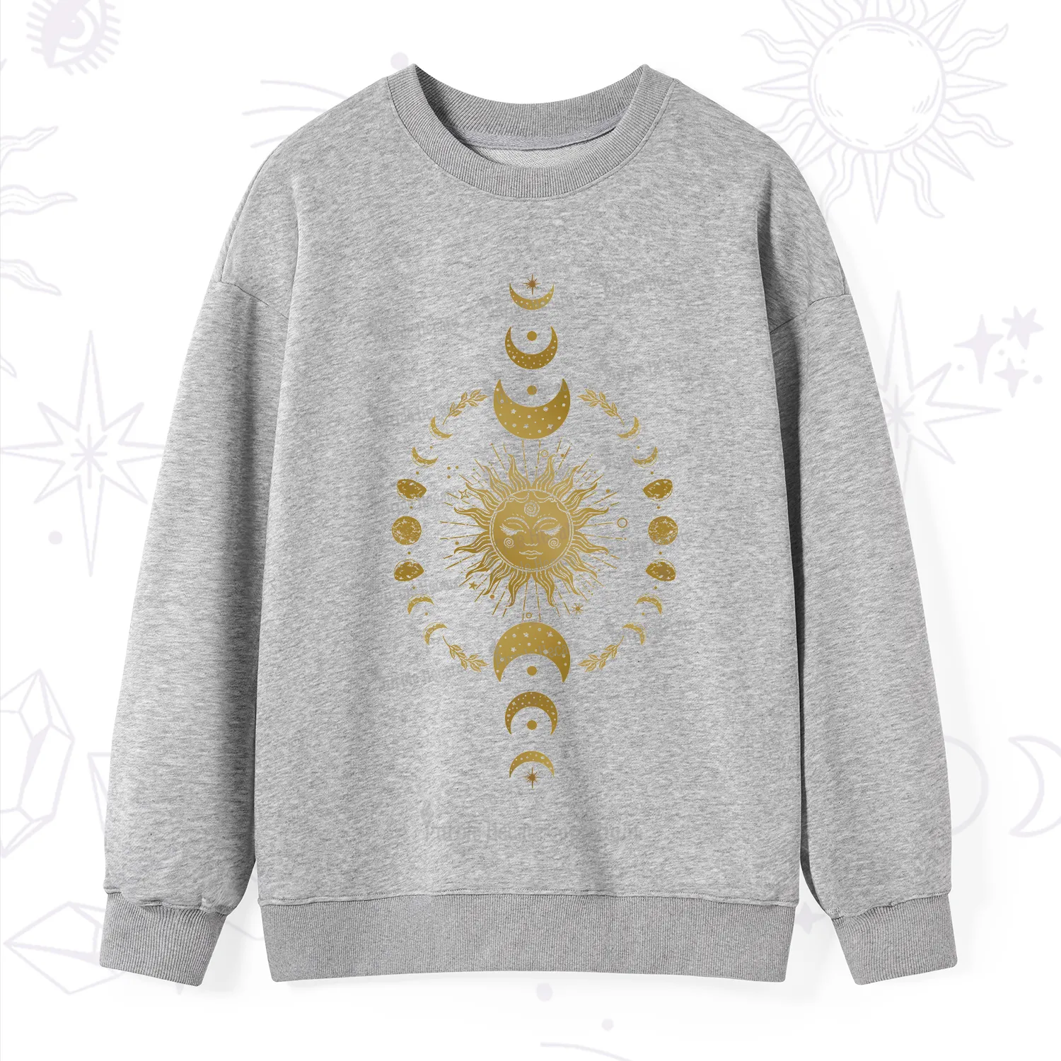 Purplehecate Celestial Sun & Moon Phases Sweatshirt