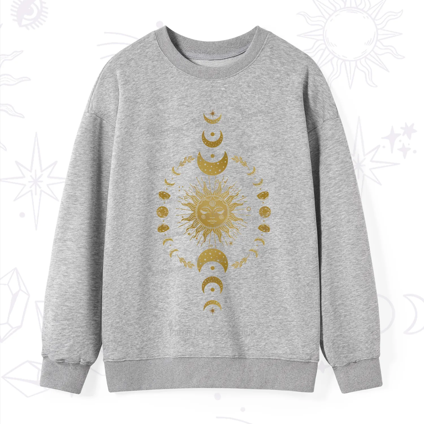 Purplehecate Celestial Sun & Moon Phases Sweatshirt