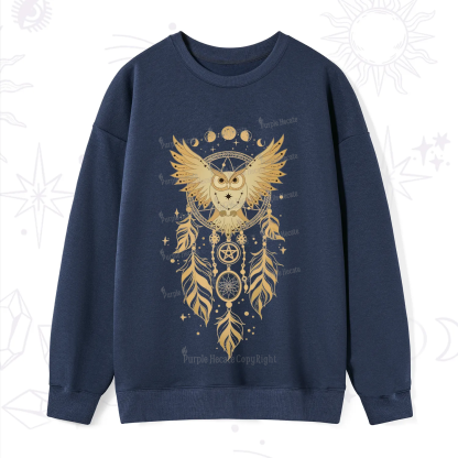 Purplehecate Mystical Owl Dreamcatcher Sweatshirt