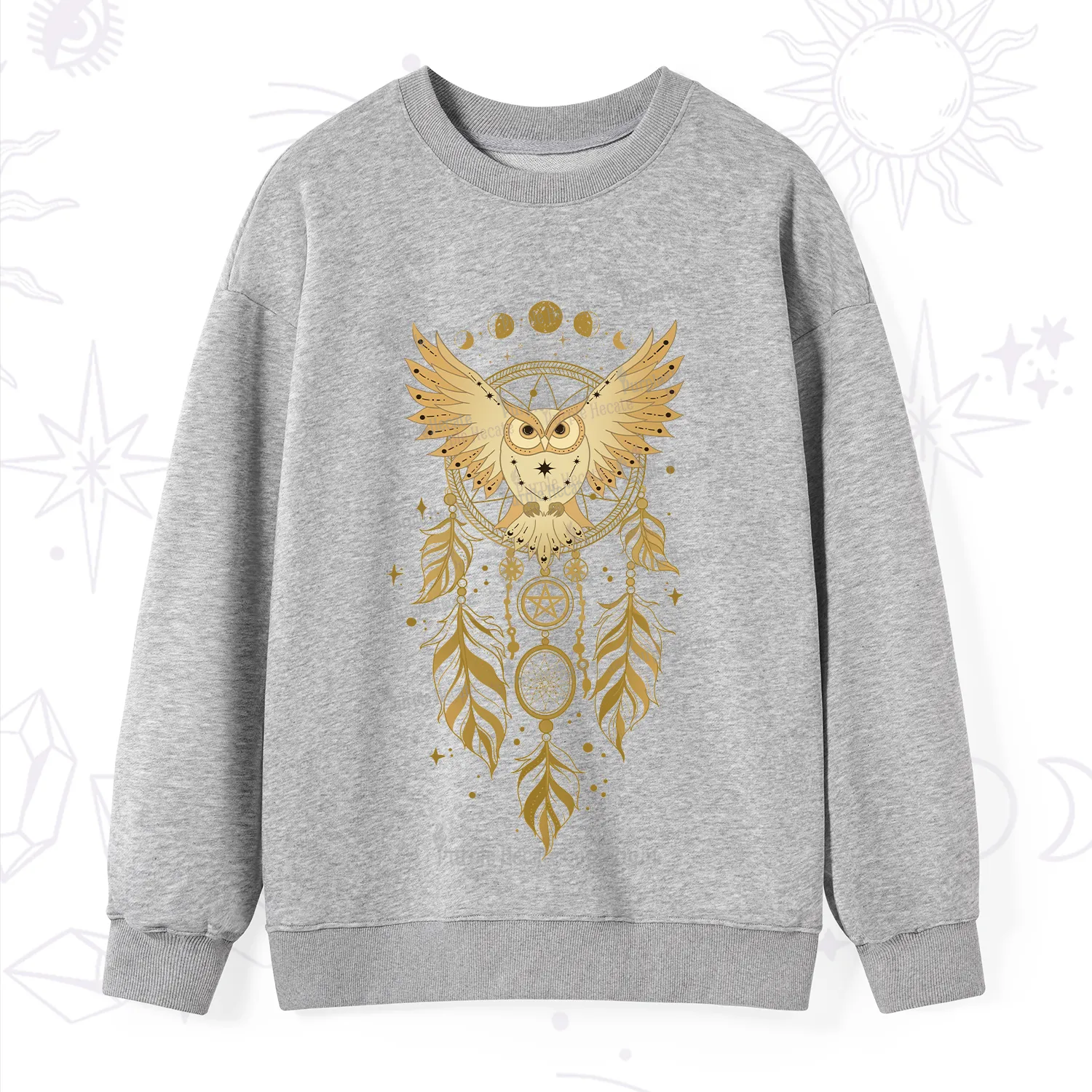 Purplehecate Mystical Owl Dreamcatcher Sweatshirt